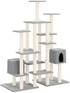 Shumee Škrabadlo pro kočky 145 cm, dřevo a plyš, světle šedé - Cat Scratcher