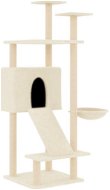 Shumee Škrabadlo pro kočky 153 cm, dřevo a plyš, krémové - Cat Scratcher