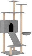 Shumee Škrabadlo pro kočky 153 cm, dřevo a plyš, světle šedé - Cat Scratcher