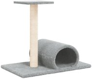Shumee Škrabadlo pro kočky s tunelem 60 × 34,5 × 50 cm, světle šedé  - Cat Scratcher