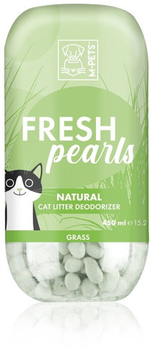 M-Pets FRESH Pearls Deodorant for cat litter trays - scent of grass 450 ml - Removal of Odours and Bacteria - Main image