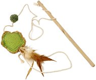 EP Wooden Stick Toy with Feather Jute Flower for Cats - Cat Toy