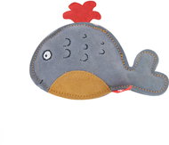 Akina Toy Whale, Premium Leather, Grey - Dog Toy