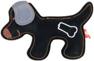 Akinu Toy Dog, Premium Leather, Black - Dog Toy
