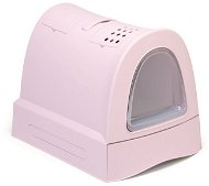 IMAC Krytý mačací záchod s výsuvnou zásuvkou 40 × 56 × 42,5 cm ružový - Mačací záchod