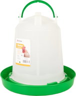 Flamingo Twist Poultry feeder 3 l, round, green/white - Bird Water Bowl