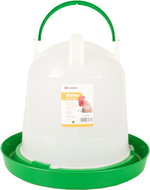 Flamingo Twist Poultry feeder 7 l, round, green/white - Bird Water Bowl