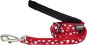 Red Dingo Leash White Spots on Red 12 mm × 1.8 m - Lead