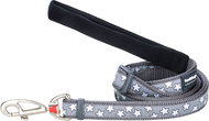 Red Dingo Leash Stars White on Grey - Leash