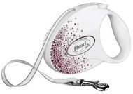 Flexi Glam SWAROVSKI® Splash Pink páska bílá M 5m do 25kg - Vodítko