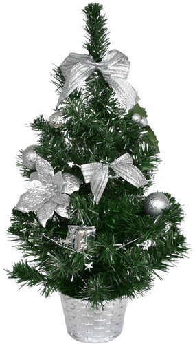 DOMMIO Christmas tree decorated - silver, 50 cm - Christmas Tree - Main image