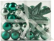 DECOLED Sada ozdob 29 × 3cm koule, 1 × glitter špice, nefritově zelená - Vánoční ozdoby