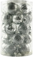 DECOLED Christmas decorations - plastic balls, silver, diameter 6 cm, 25 pcs - Christmas Ornaments