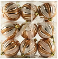 DECOLED Christmas decorations - plastic balls, champagne/white, diameter 7 cm, 18 pcs - Christmas Ornaments