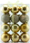 Christmas Ornaments DECOLED Christmas ornaments - plastic balls, gold, diameter 6 cm, 24 pcs - Vánoční ozdoby