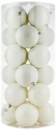 DECOLED Christmas decorations - plastic balls, white matt, diameter 8 cm, 24 pcs - Christmas Ornaments