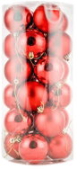 DECOLED Christmas decorations - plastic balls, red matt/gloss, diameter 6 cm, 24 pcs - Christmas Ornaments