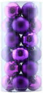 DECOLED Christmas decorations - plastic ball, purple matt/gloss, diameter 6 cm, 24 cm - Christmas Ornaments
