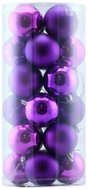 DECOLED Christmas decorations - plastic balls, purple matt, diameter 8 cm, 24 pcs - Christmas Ornaments