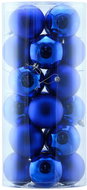 DECOLED Christmas decorations - plastic balls, blue matt/gloss, diameter 8 cm, 24 pcs - Christmas Ornaments