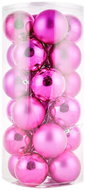 DECOLED Christmas decorations - plastic balls, pink matt/gloss, diameter 6 cm, 24 pcs - Christmas Ornaments