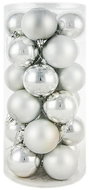 DECOLED Christmas decorations - plastic balls, silver matt/gloss, diameter 8 cm, 24 pcs - Christmas Ornaments