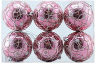 DECOLED Christmas decorations - plastic balls, pink glossy, diameter 8 cm, 6 pcs - Christmas Ornaments