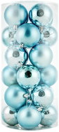 DECOLED Christmas decorations - plastic balls, turquoise matt/gloss, diameter 6 cm, 24 pcs - Christmas Ornaments