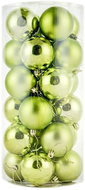 DECOLED Christmas decorations - plastic balls, green matt/gloss, diameter 6 cm, 24 pcs - Christmas Ornaments