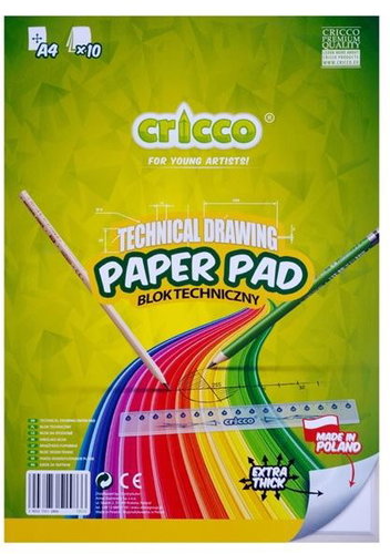CRICCO A4, 10 Blatt, 170g/m2, weißes Papier - Skizzenblock - Hauptbild