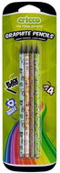 CRICCO HB, triangular, with motifs - pack of 4 - Pencil