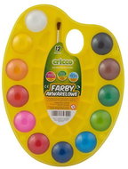 CRICCO watercolour paints, 12 colours on palette + brush - Watercolour Paints