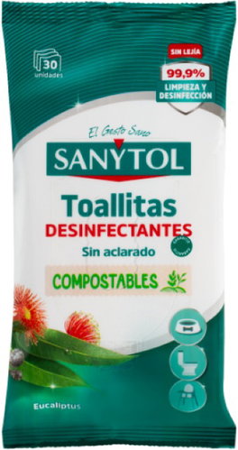 SANYTOL Cleaning Wipes with Eucalyptus Scent 30 pcs - Cleaning Wipes - Main image