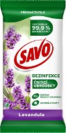 Tisztítókendő Savo Chlorine-Free Universal Cleaning Disinfectant Wipes, Lavender, 30pcs - Čisticí ubrousky