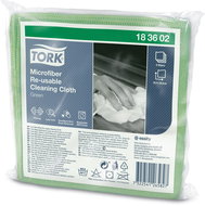 TORK Folded Nonwovens, Microfibre, Green - Microfiber Cloth