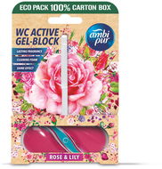 AMBI PUR WC Active gel-blok růže & lilie 45 g - WC blok