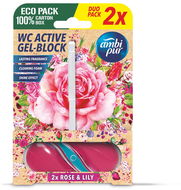 AMBI PUR WC Active blokk rózsa és liliom 2×45 g - WC golyó