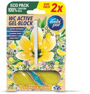 AMBI PUR WC Aktív  gel-blok citrom és jázmin 2×45 g - WC golyó