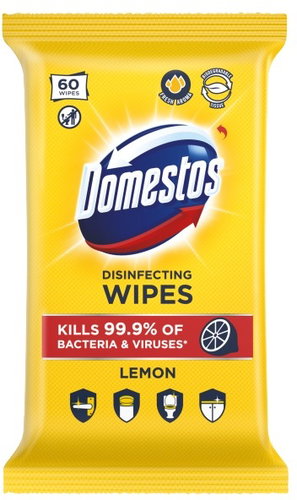DOMESTOS Lemon 60 pcs - Cleaning Wipes - Main image