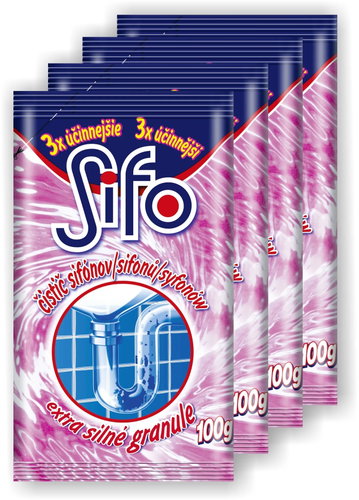 SIFO siphon cleaner 4 × 100 g - Drain Cleaner - Main image
