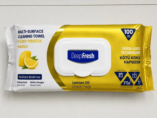 DEEP FRESH All-Purpose Household Cleaning Wipes, Lemon Scented, 100 pieces - Cleaning Wipes - Main image