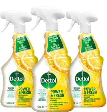 DETTOL – Antibakteriálny sprej na povrchy, Citrón a limeta, 3× 500 ml ...
