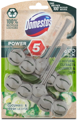 DOMESTOS Power 5 Cucumber 2 x 55g - Toilet Block - Main image