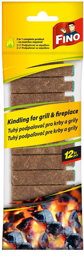 FINO Solid Fireplace and Barbecue Lighter, 12pcs - Firelighter - Main image