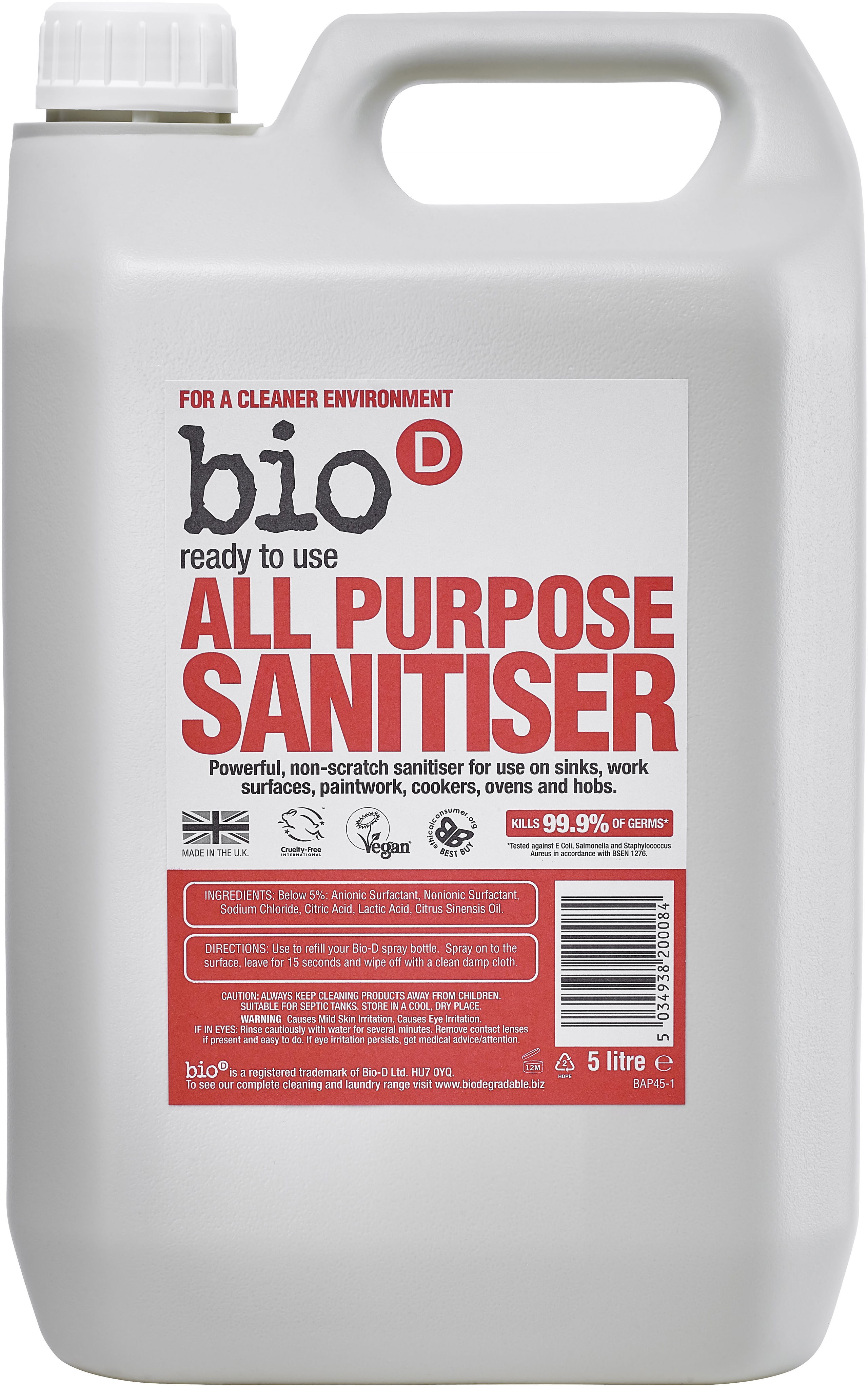 BIO-D Cleaner with Disinfectant 5l - Eco-Friendly Cleaner | Alza.cz