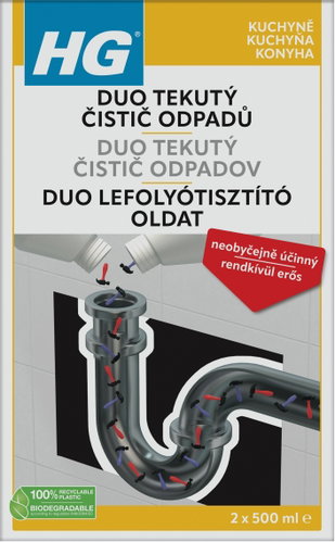 HG duo liquid waste cleaner 1 l - Drain Cleaner - Main image