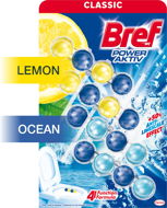 BREF Power Aktiv Lemon & Ocean 4× 50 g - WC blok