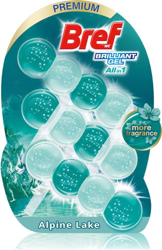BREF Brilliant Gel All in 1 Alpine Lake 3× 42 g - WC blok - Hlavní obrázek
