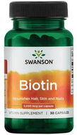 Swanson Biotin, 5000 mcg, 30 kapslí - Vitamín B