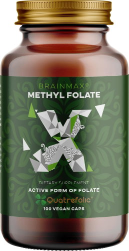 BrainMax Methyl Folate, Folic acid in active form, 400 mcg, 100 capsules - Vitamin B - Main image